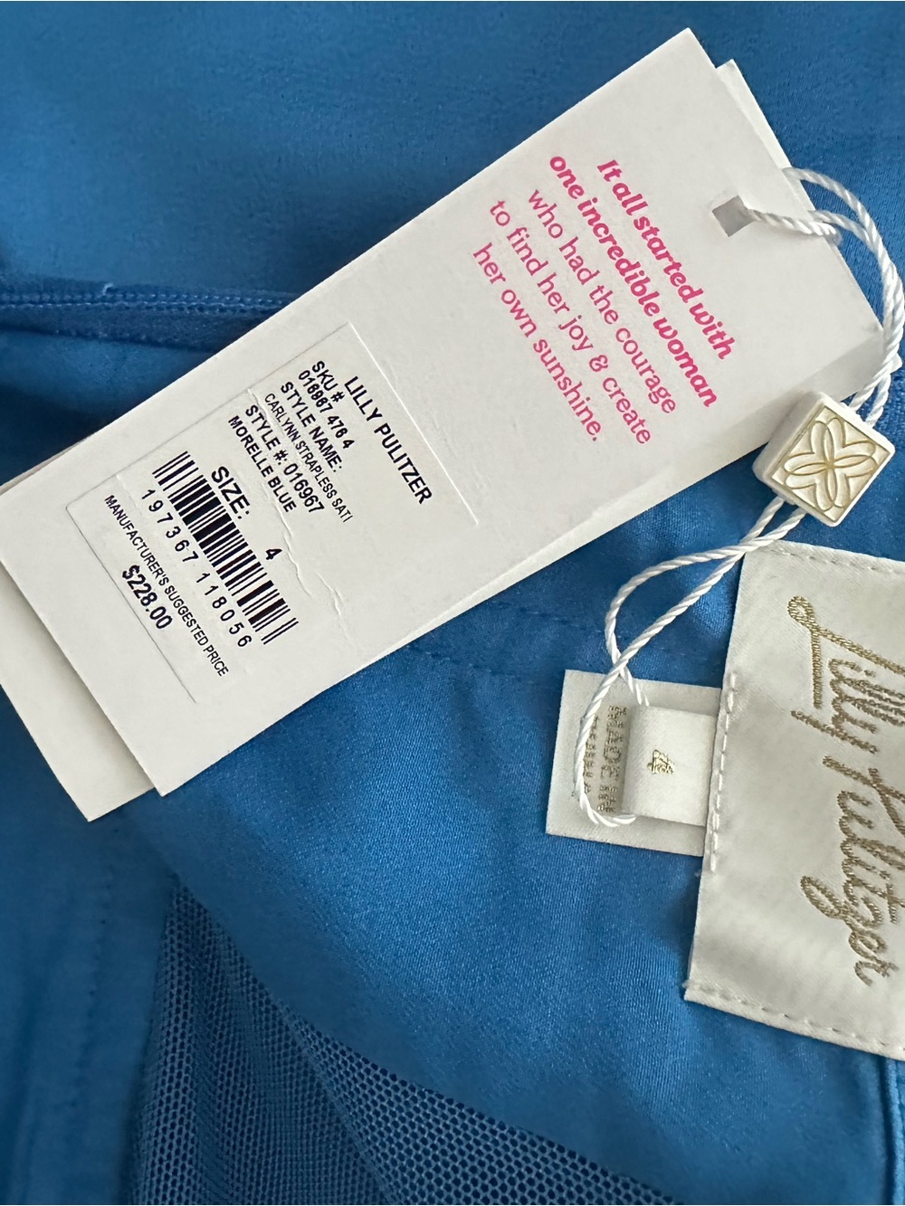 Lilly Pulitzer Strapless Royal Blue Bow-Front Dress - Picture 4 of 4